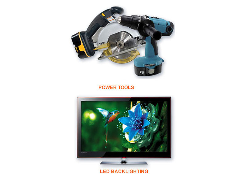 Tablets/Smartphones - Power Tools - LED Genreal Lighting - LED Backlighting graphics